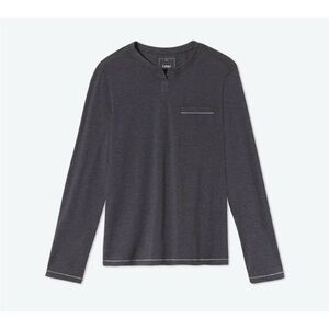 New Lahgo by Lunya Restore Charcoal Gray Long Sleeve Henley Size XXL